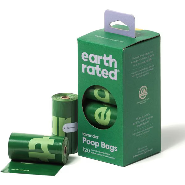 Earth Rated Dog Poop Bags, Refill Rolls, Lavender Scented, 120 count | Chewy.com