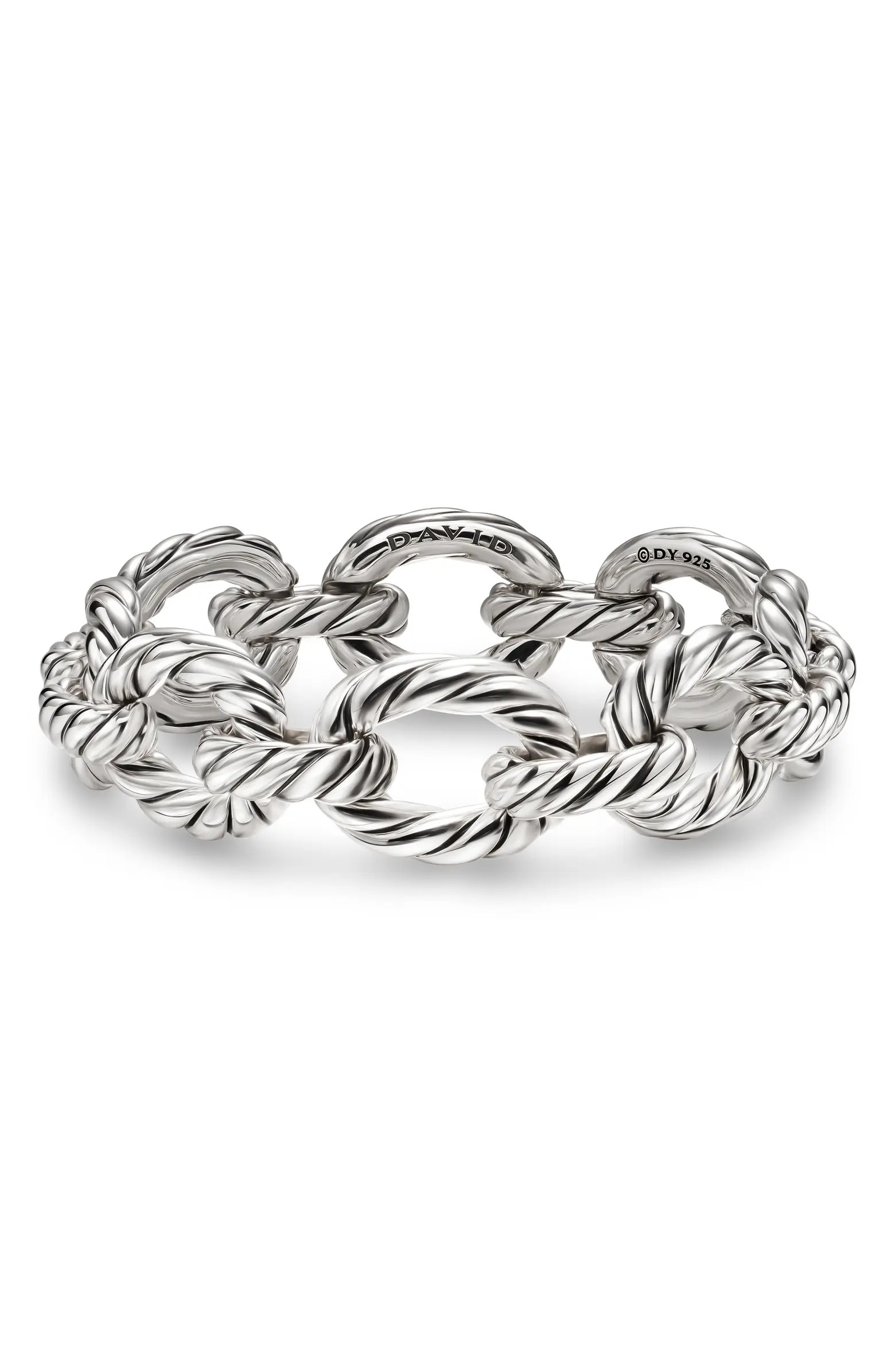 Sculpted Cable Oval Link Bracelet in Sterling Silver, 18mm | Nordstrom