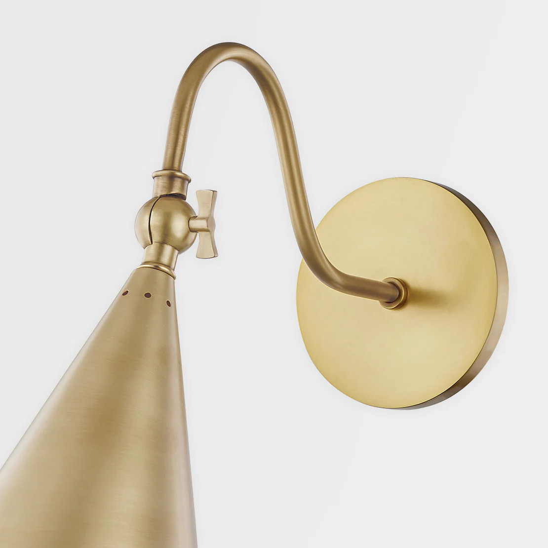 Lupe One Light Wall Sconce Aged Brass | Lighting Design