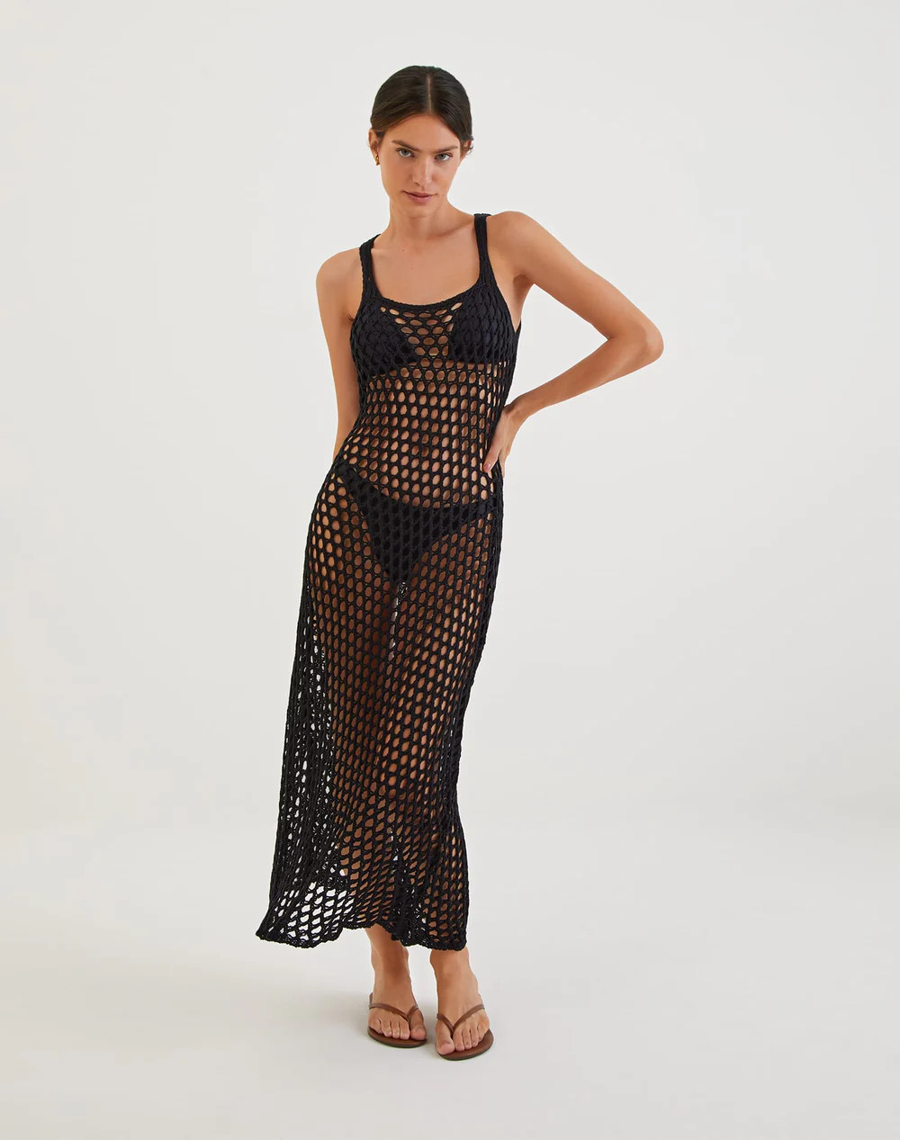 Knit Nicole Long Cover Up - Black | ViX Swimwear