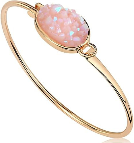 Humble Chic NY Simulated Druzy Cuff Bracelets for Women - Boho Stackable Bangle Bracelet, Plated ... | Amazon (US)