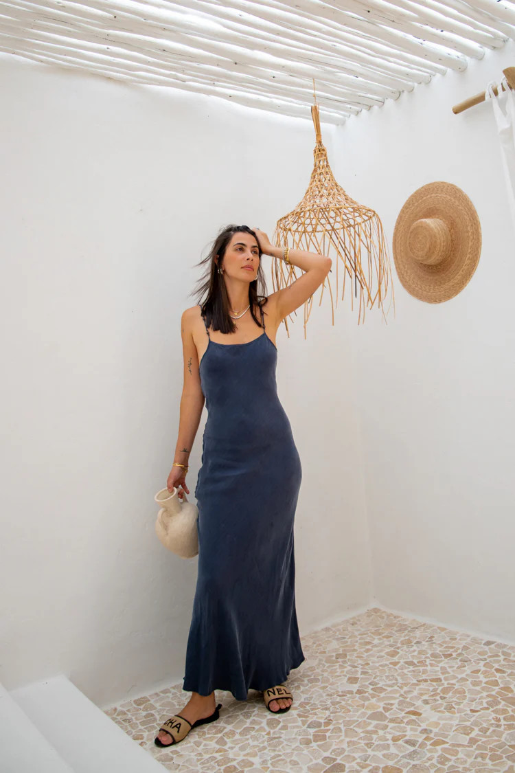 VRG GRL Night Veils Bias Cut Maxi Dress // Navy | VRG Grl