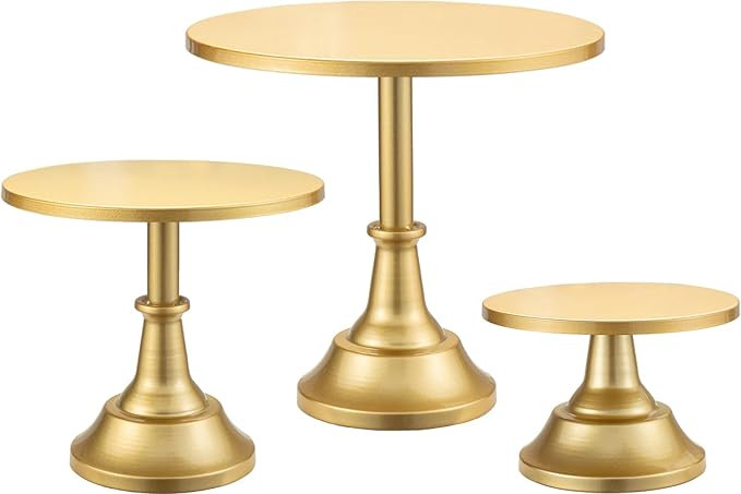 HBlife 3 Pcs Cake Stand, Gold Cake Stand Set Disc Diameter 8" 10" 12", Perfect Dessert Table Disp... | Amazon (US)