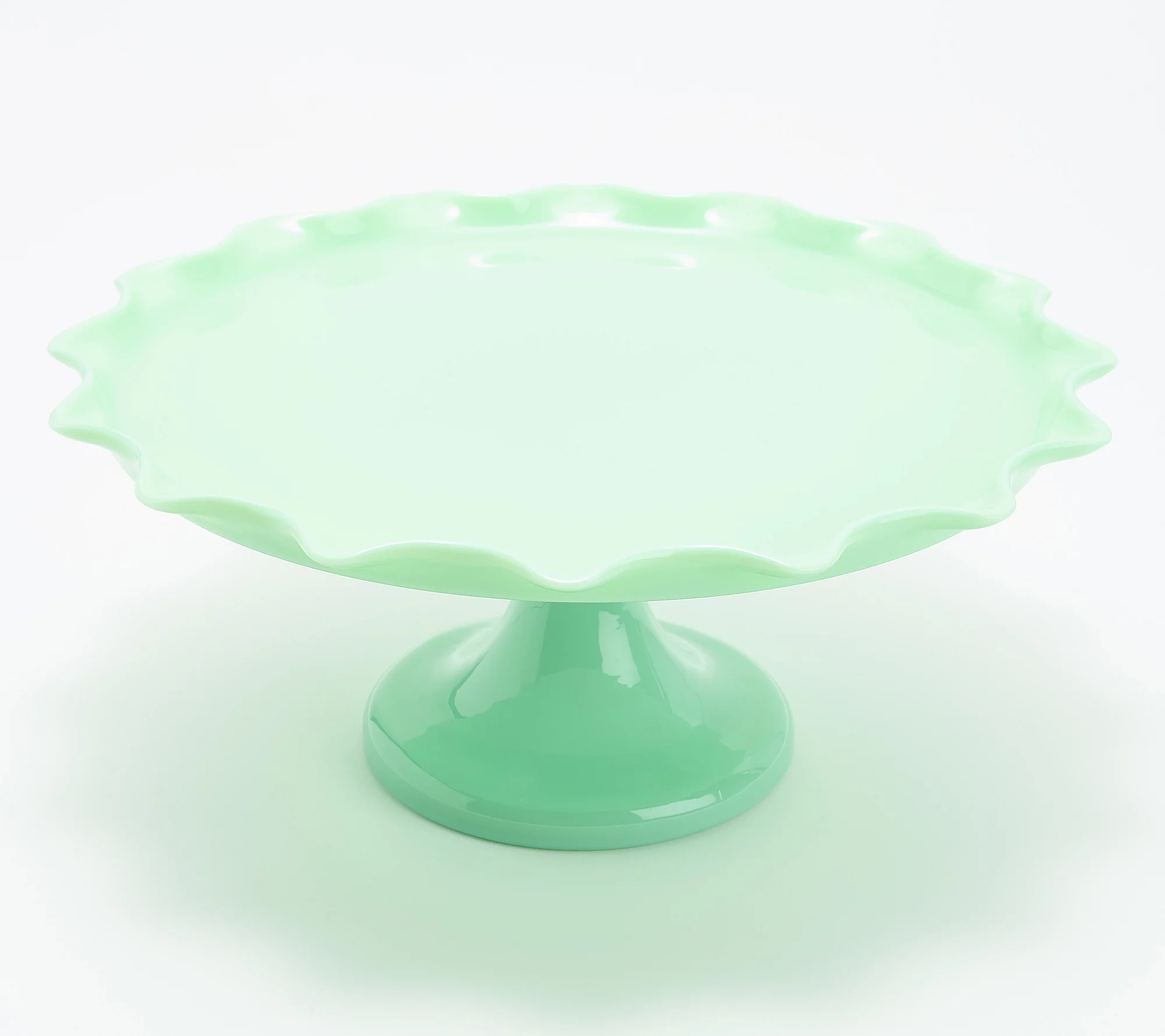As Is Martha Stewart 11"" Round Jadeite Color GlassCakeStand | QVC