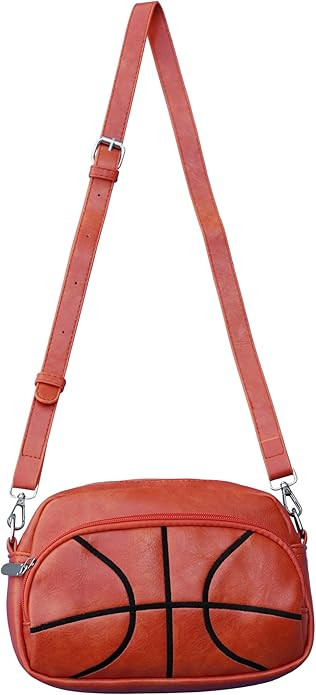 Basketball Crossbody Purse Bag for Women – Faux Leather Sporty Stadium Events Handbag with Adju... | Amazon (US)