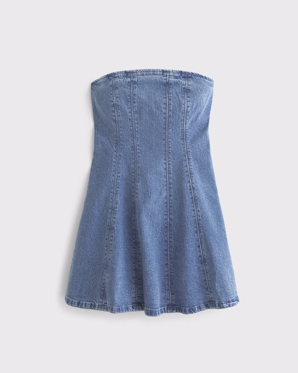 Women's The A&F Mila Strapless Denim Mini Dress | Women's Dresses & Jumpsuits | Abercrombie.com | Abercrombie & Fitch (US)