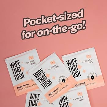 Wipe That Tush On-The-Go Flushable Wet Wipes - 4 Pack, 120 Wipes - Individually Wrapped Extra-Lar... | Amazon (US)