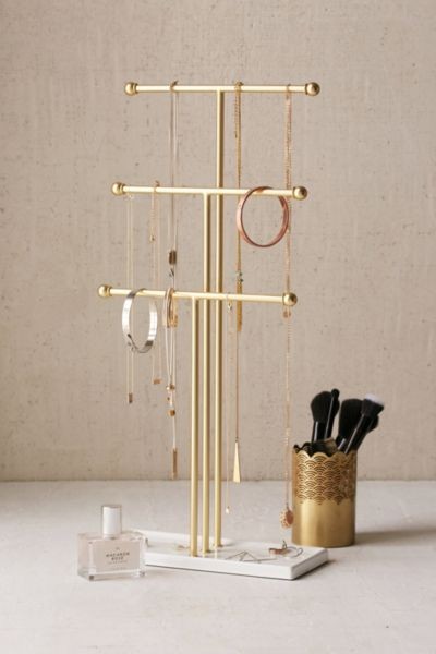 Trigem Tabletop Jewelry Stand - Gold at Urban Outfitters | Urban Outfitters (US and RoW)