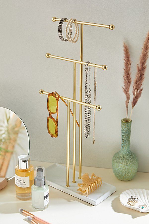 Trigem Tabletop Jewelry Stand - Gold at Urban Outfitters | Urban Outfitters (US and RoW)