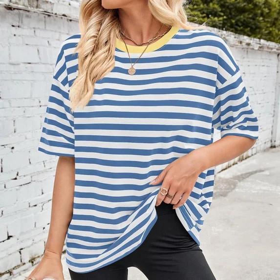 Xixinqiwan Womens Plus Size Summer Tops,Womens Summer Tops Basic Short Sleeve T Shirts Business C... | Walmart (US)
