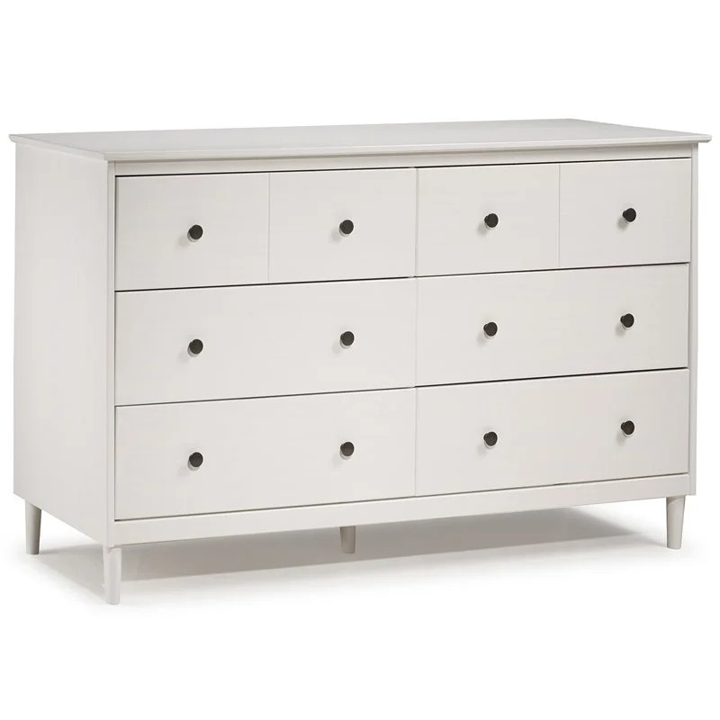 6 Drawer Solid Wood Dresser in White | Walmart (US)