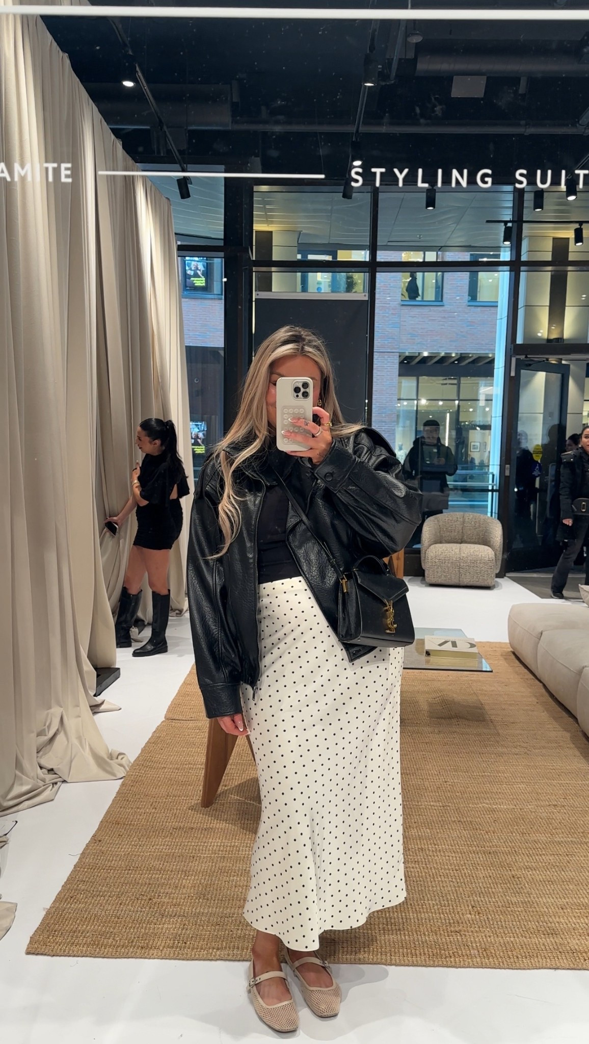 Polka dot satin skirt, leather jacket Zara 

#LTKmidsize #LTKstyletip #LTKmodest