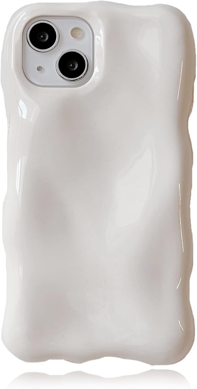 LALASAM iPhone 13Pro Max Cute Case,Irregular Shape Minimalist Style 3D White Solid Color Case,Sho... | Amazon (UK)