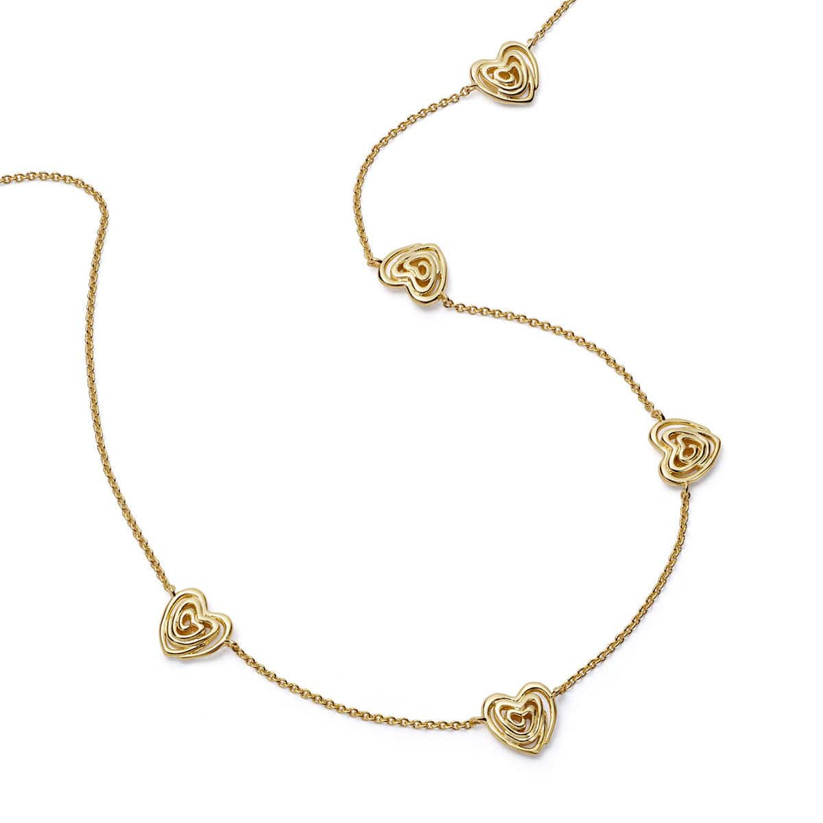 Scribble Heart Charm Necklace 18ct Gold Plate | Daisy London Jewellery