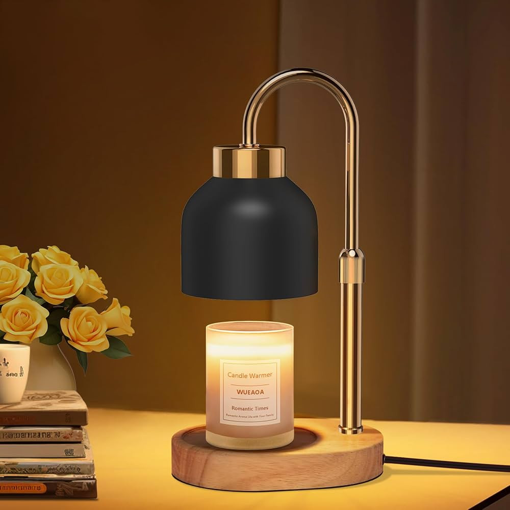 Candle Warmer Lamp with Timer and Dimmer, Height and Brightness Adjustable, Black Electric Wax Wa... | Amazon (US)