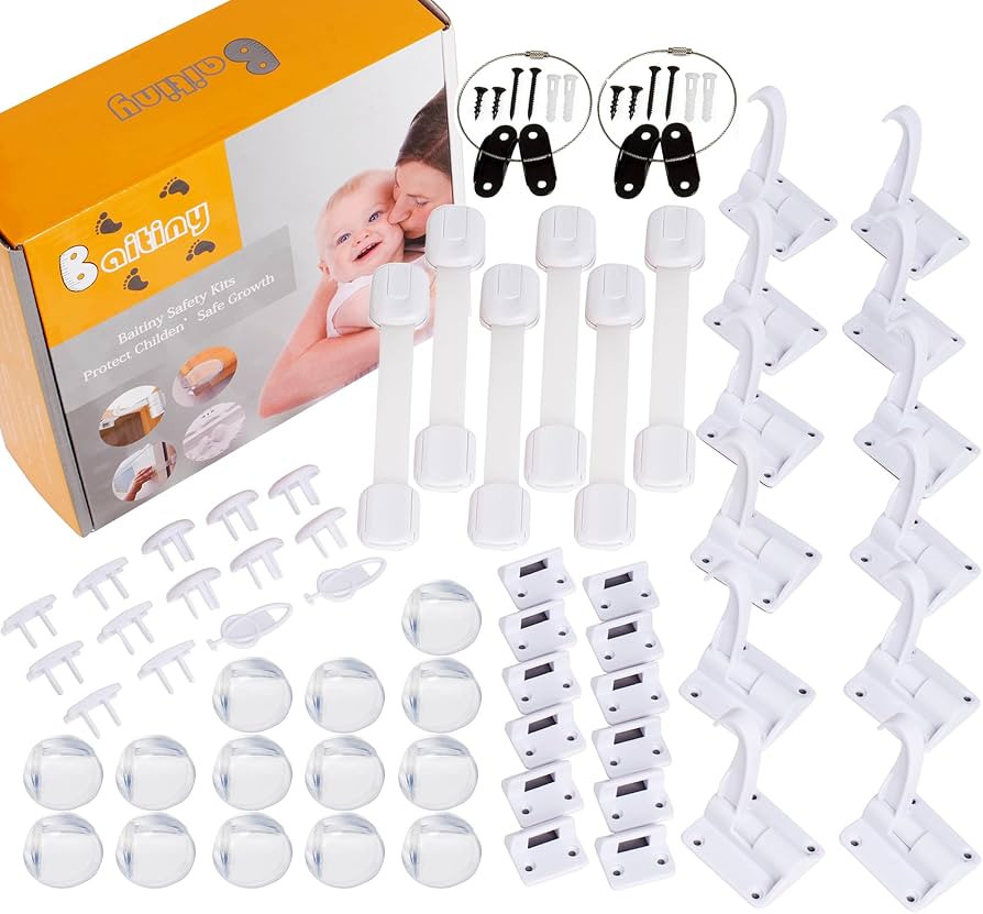 Baby Proof Kit, 58 Packs Baby Proofing Kit Essentials Child Proofing Appliance with Cabinet Locks... | Amazon (US)