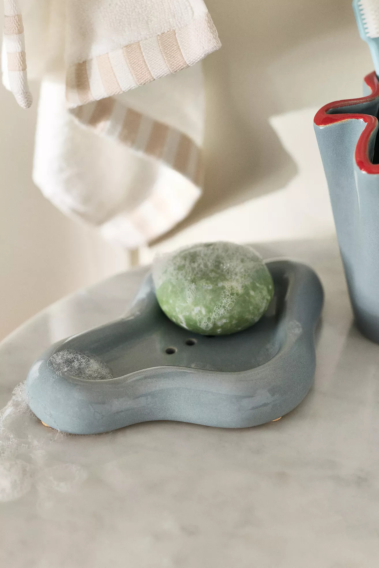 Damson Madder Irregular Ceramic Soap Dish | Anthropologie (US)