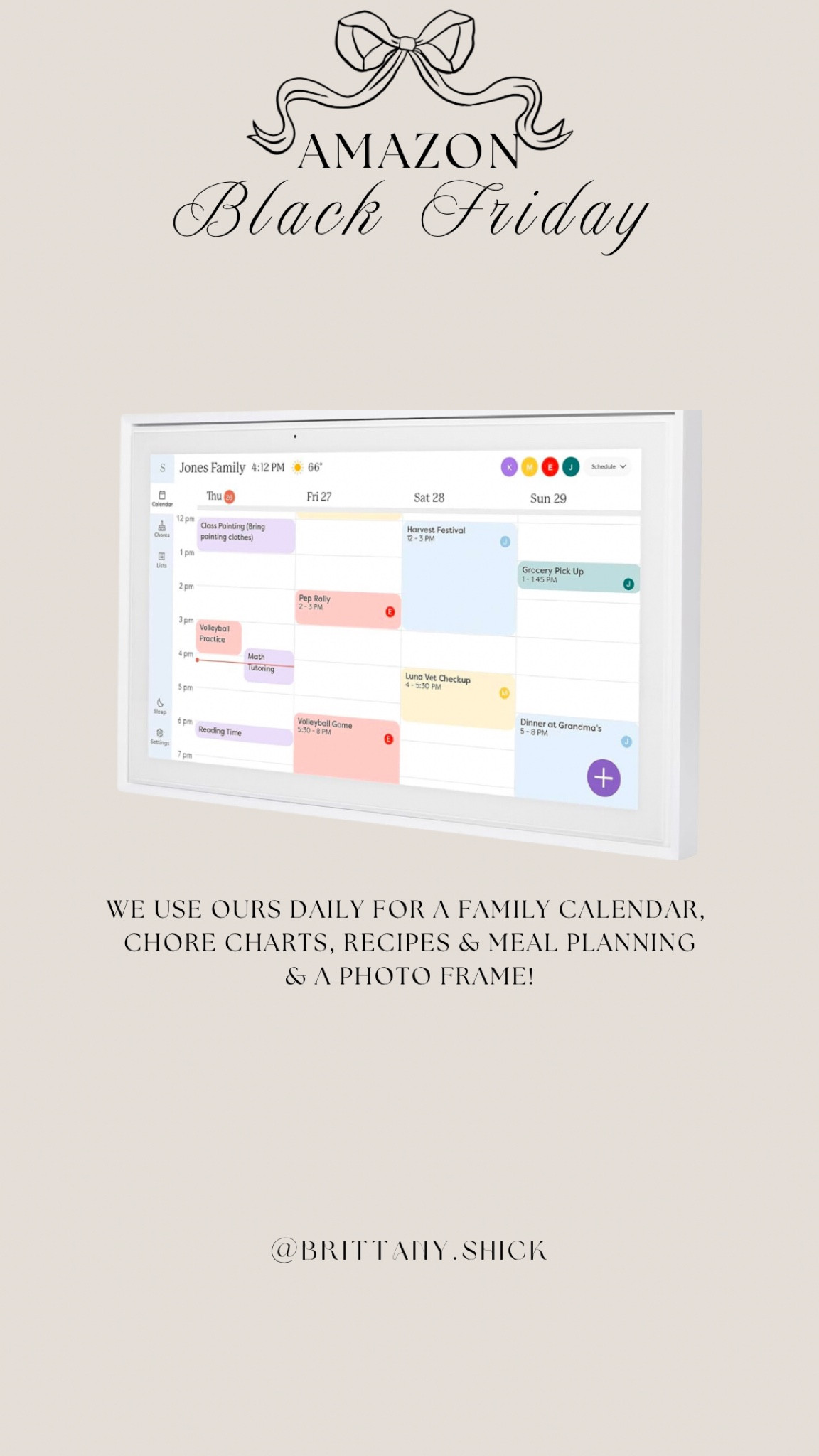 Amazon Black Friday Cyber Monday Sale Deal Skylight calendar family home organization chore chart kids digital photo frame gift guide for her family gift 

#LTKCyberWeek #LTKGiftGuide #LTKHome