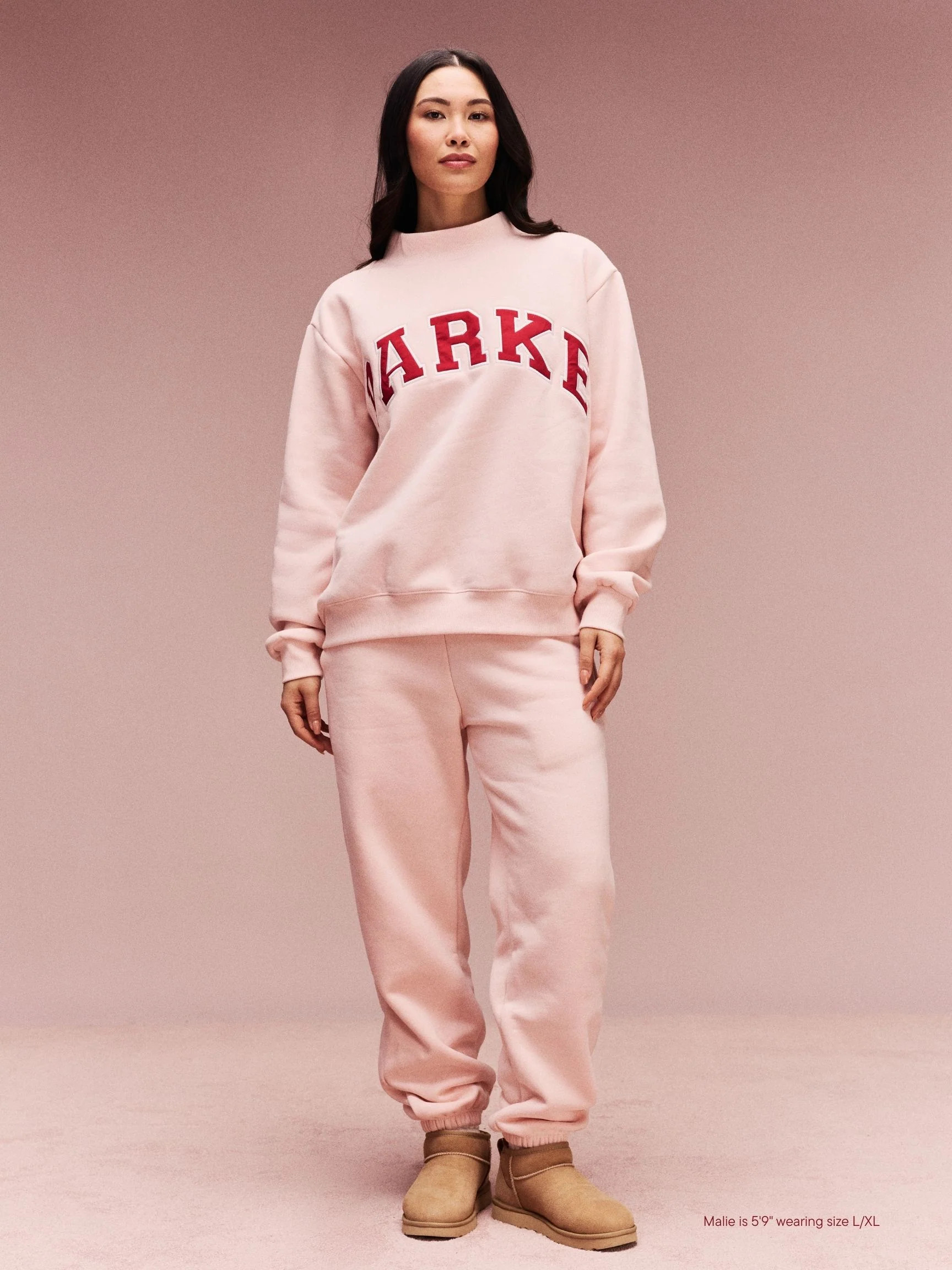 Preorder Valentine's Varsity Mockneck - Peony + Crimson | Parke