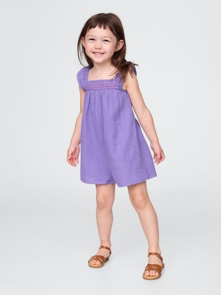 Baby & Toddler Crinkle Gauze Flutter-Sleeve Romper | Gap (US)