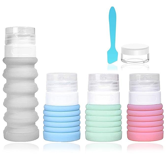 4-Color Travel Bottle Set Food-Grade Refillable Travel Containers,Collapsible Travel Accessories ... | Amazon (US)