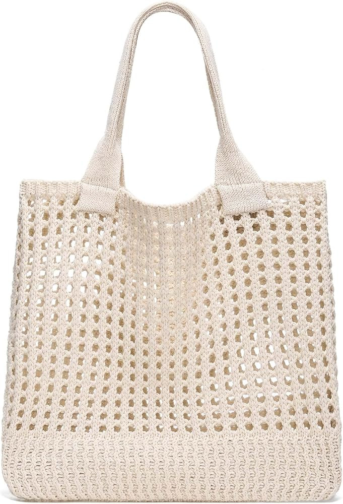 CATMICOO Crochet Tote Bag Aesthetic Mesh Beach Bags for Women | Amazon (US)