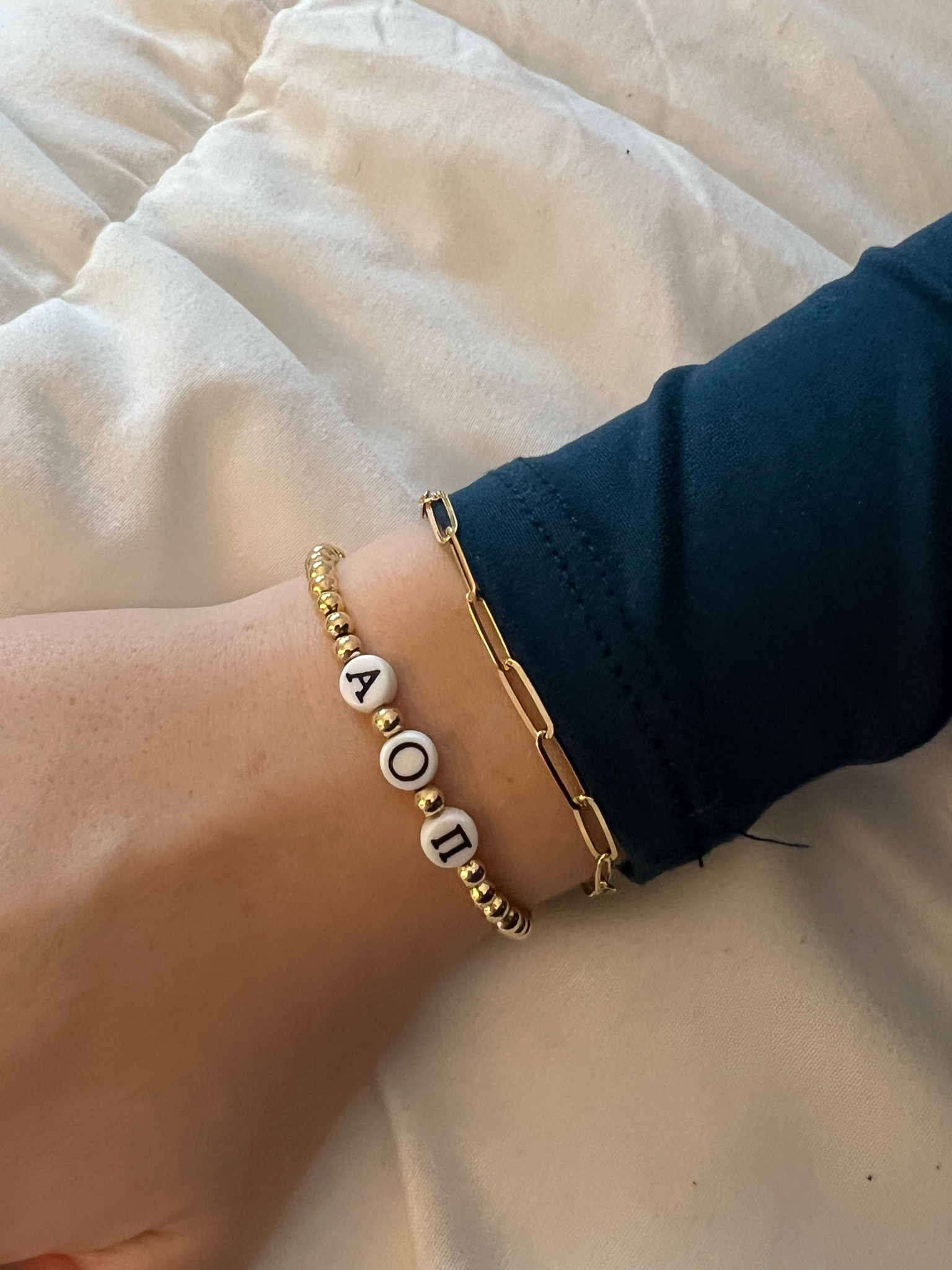 Love my AOII sorority bracelet form Etsy! 

#LTKstyletip #LTKFind #LTKsalealert