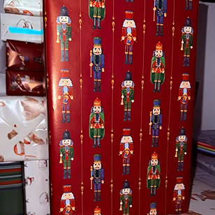 Ribbli Christmas Wrapping Paper Mini Roll Reversible Christmas Candy Cane and Red Green Stripes G... | Amazon (US)