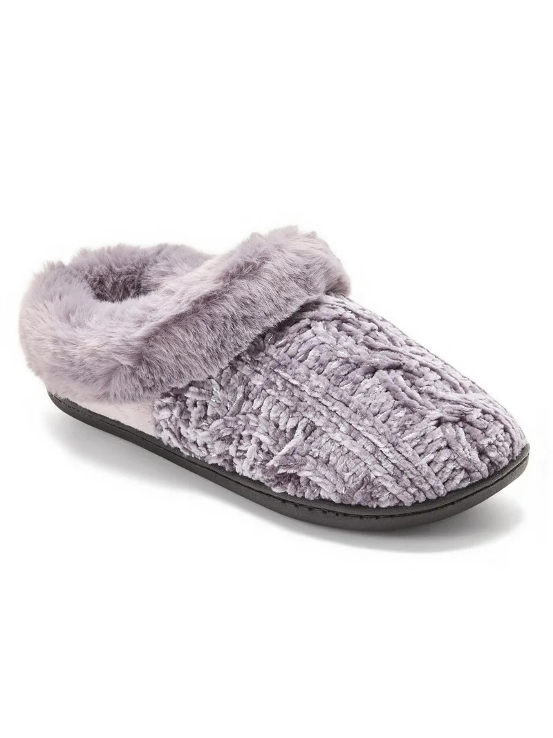 Dearfoams Cozy Comfort Women's Luxe Chenille Knit Clog Slippers | Walmart (US)