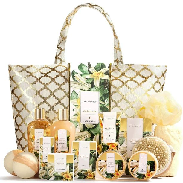 Spa Luxetique Spa Gift Basket, Vanilla Gift Baskets for Women, Luxury 15 Pcs Bath Gift Set, Relax... | Walmart (US)