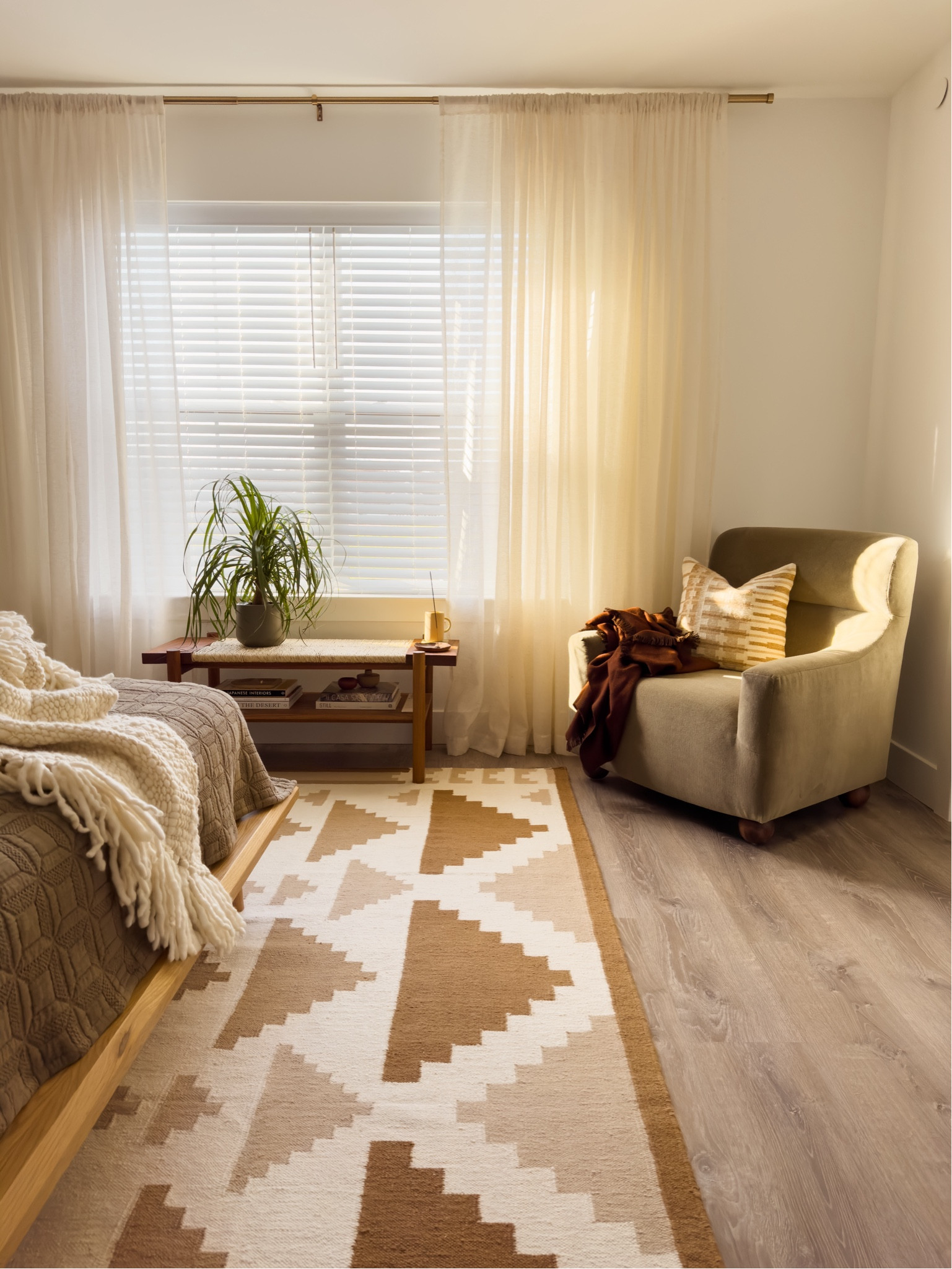 Bedroom progress 😍 I love how this is coming together. We added a new chair and bench to the space! 

#LTKhome #LTKstyletip