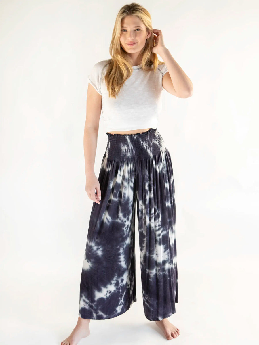 Make A Move Knit Palazzo Pant - Midnight Tie-Dye | Natural Life