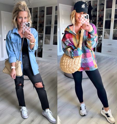 Easing my way into warmer weather means no jacket needed!!!! Love these layers!!!!
Denim top small
Tanks small
Hoodie medium 
Jeans size 5
Leggings size small

#LTKfindsunder50 #LTKSeasonal #LTKstyletip