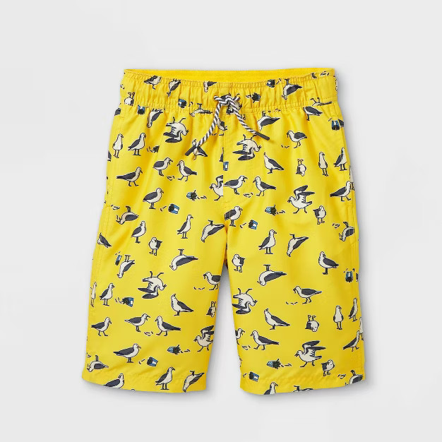 Boys' Seagull Pull-On Swim Trunks - Cat & Jack™ Yellow | Target