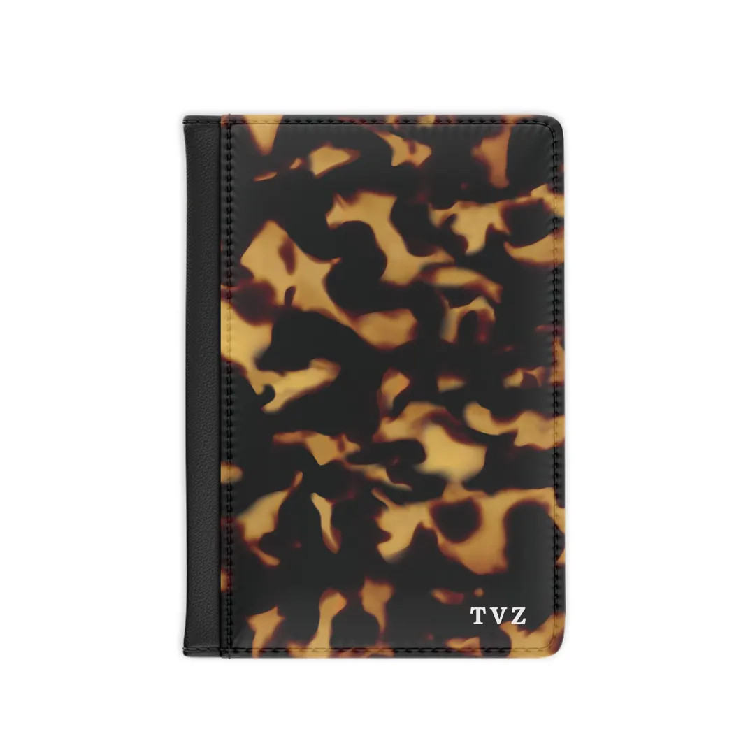 Monogram Tortoise Shell Passport Cover: Personalized Travel Wallet | Etsy (US)
