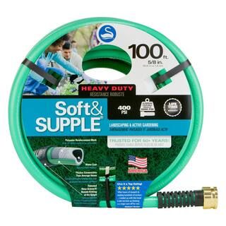 Soft and SUPPLE 5/8 in. x 100 ft. Heavy Duty Water Hose | The Home Depot