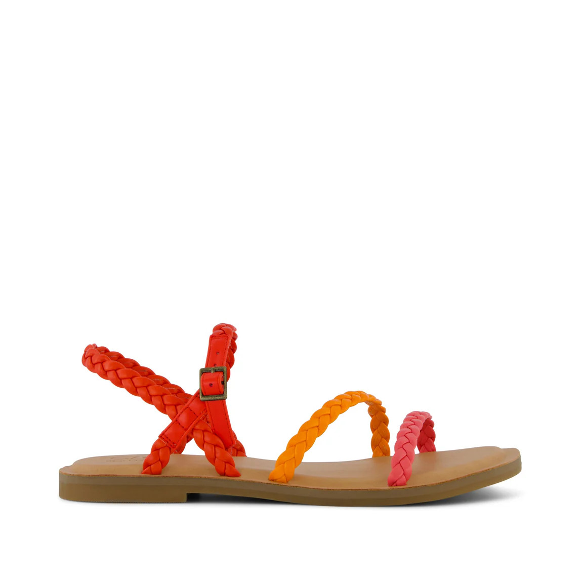 Kira Strappy Sandal Flame Synthetic Braid | Toms EMEA
