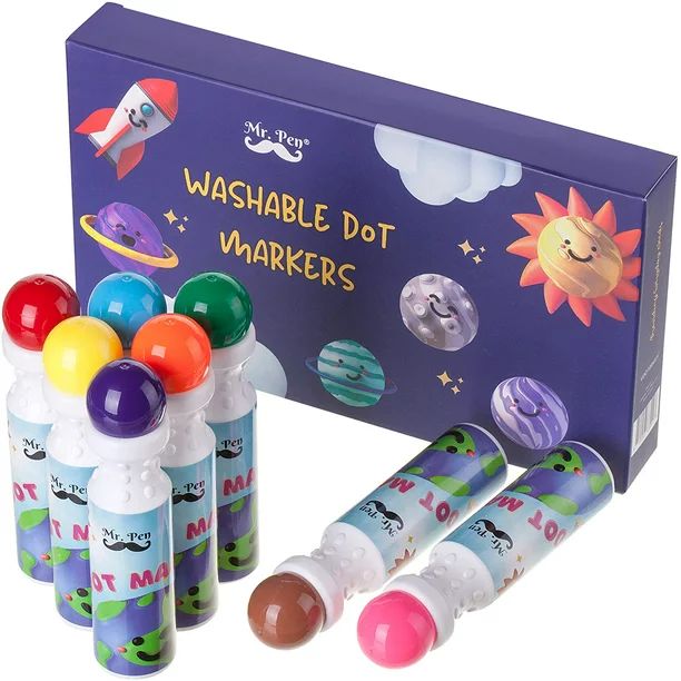 Mr. Pen- Washable Dot Markers, 8 Colors, Dot Markers for Toddlers and Kids, Paint Dotters for Kid... | Walmart (US)