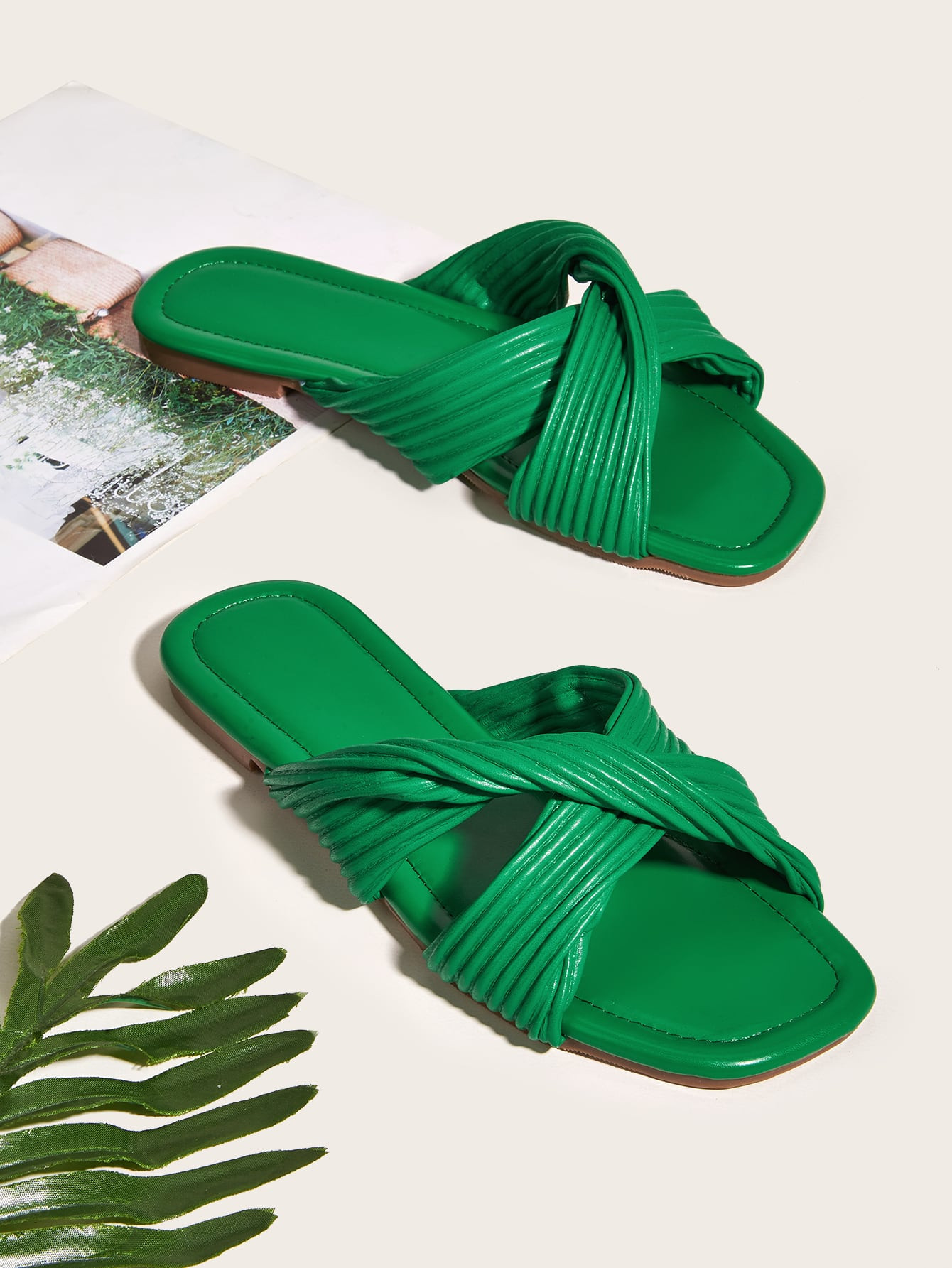 Twist Cross Strap Slide Sandals | SHEIN