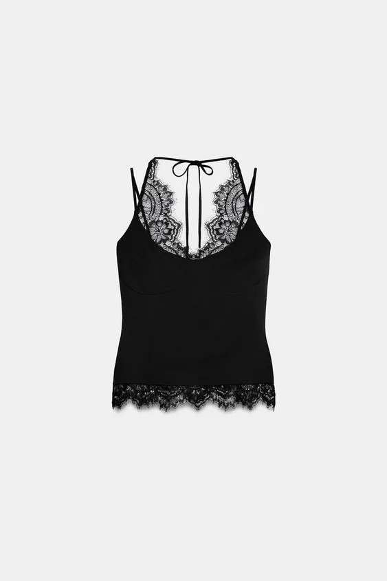 BeschreibungFarbeMaterialzusammensetzungMa\u00dfeGr\u00f6\u00dfe des Models: 178 cmOberteil aus e... | Zara US