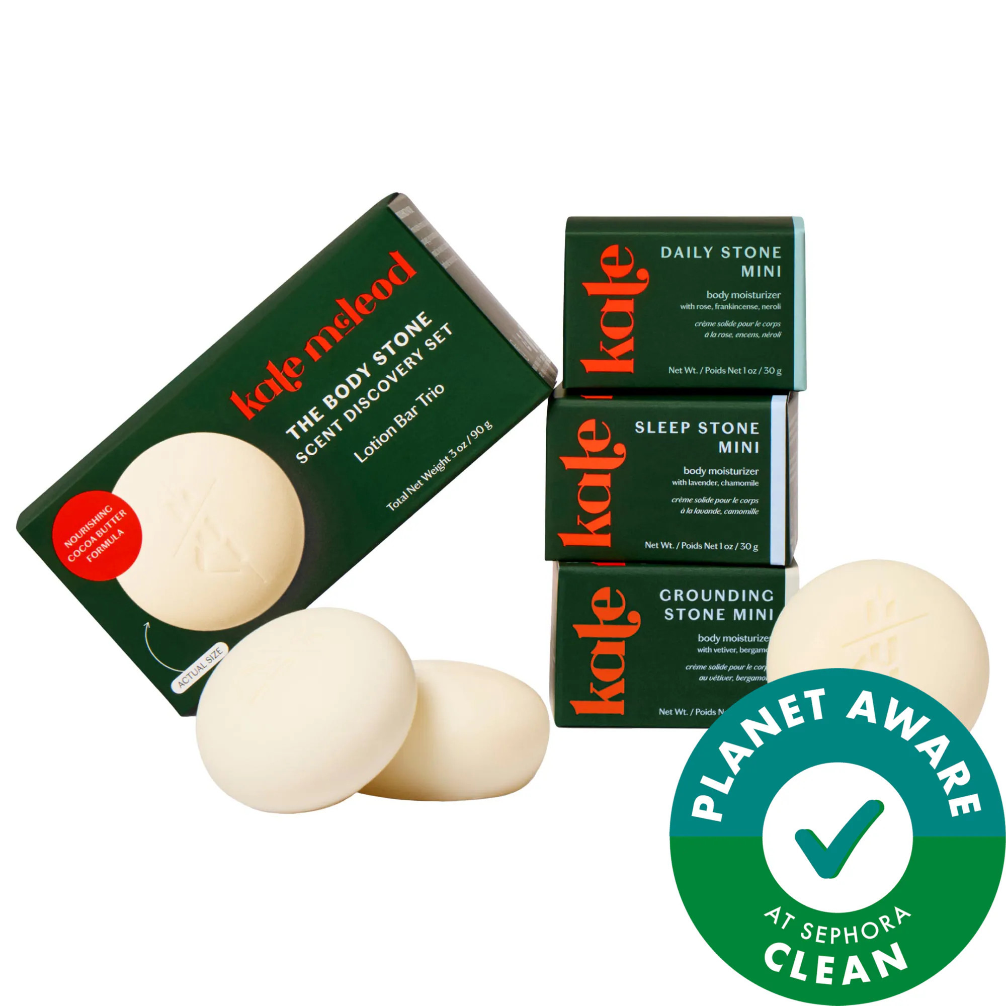 Kate McLeod The Body Stone Scent Discovery Set - Trio of Mini Moisturizing Lotion Bars | Sephora (US)