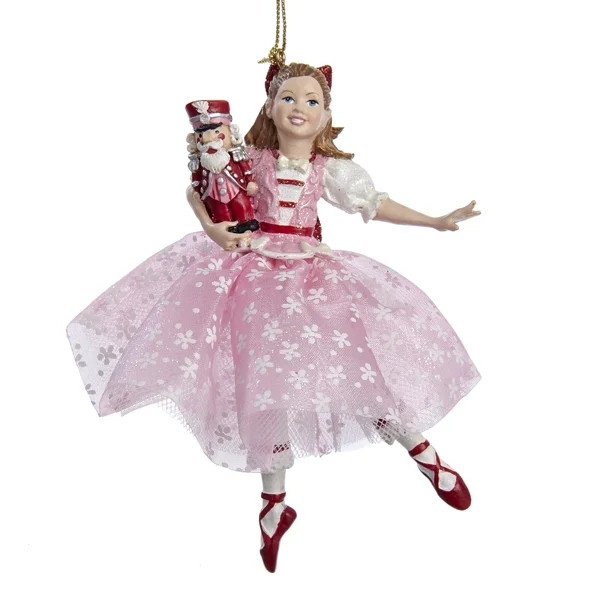 The Nutcracker Suite Clara in Pink Dress Holding Nutcracker Christmas Ornament | Walmart (US)