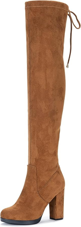 Vepose Women's Thigh High Black Over The Knee Boots, Tall Suede Knee High 996 Boot | Amazon (US)