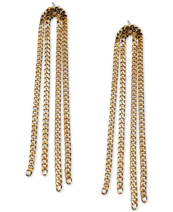 INC International Concepts Gold-Tone Fringe Linear Earrings, Created for Macy's & Reviews - Earri... | Macys (US)