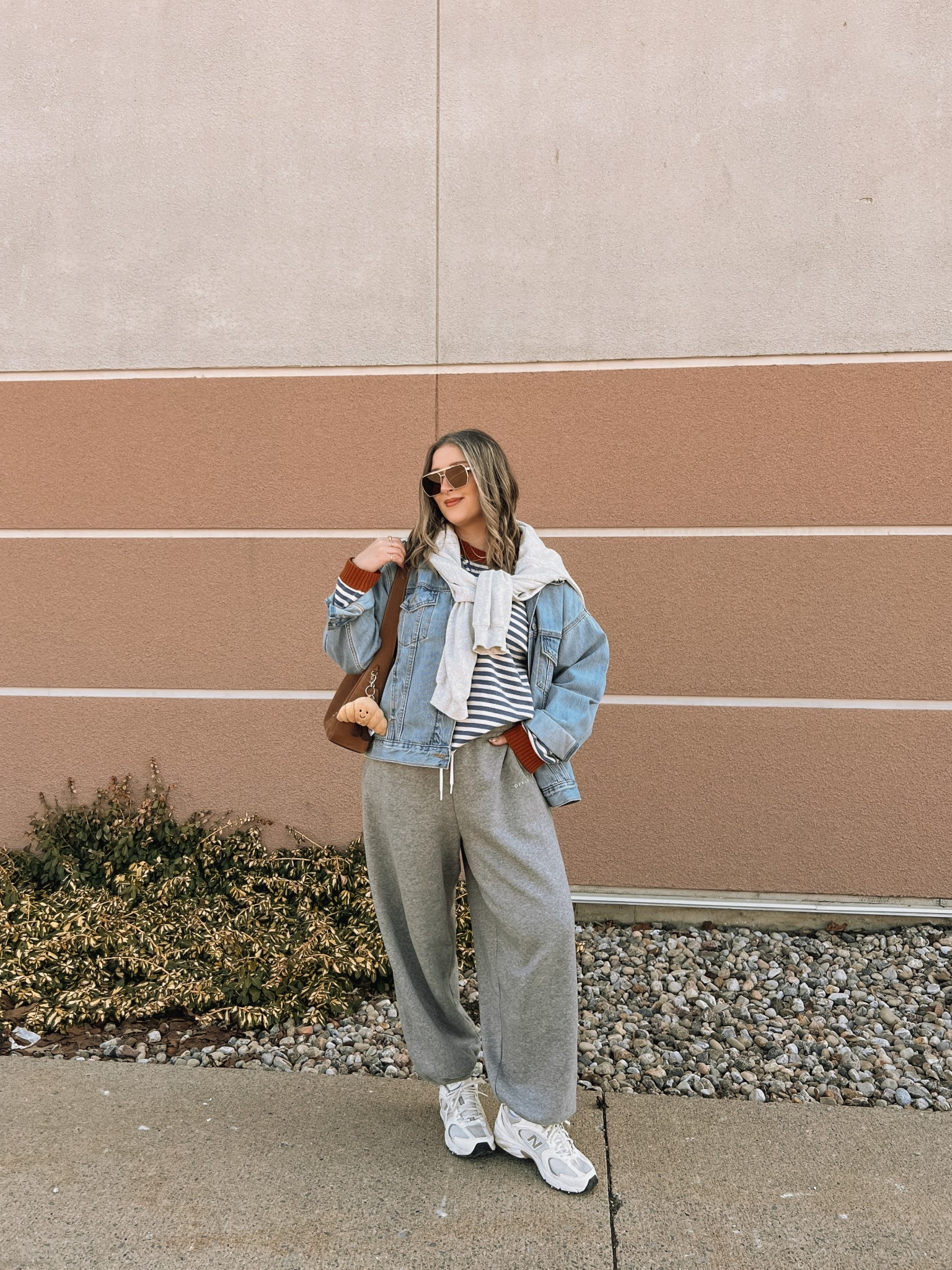 Easy outfit idea for early spring! Wearing my usual size L in the sweatpants and striped sweater - both are so soft! Sized up to XL in the denim jacket for an oversized fit, also linked similar. New Balance sneakers are so comfy for walking but run a little big, I’m a 9.5-10 and wear a 9. 


#LTKsale #LTKmidsize #LTKstyletip