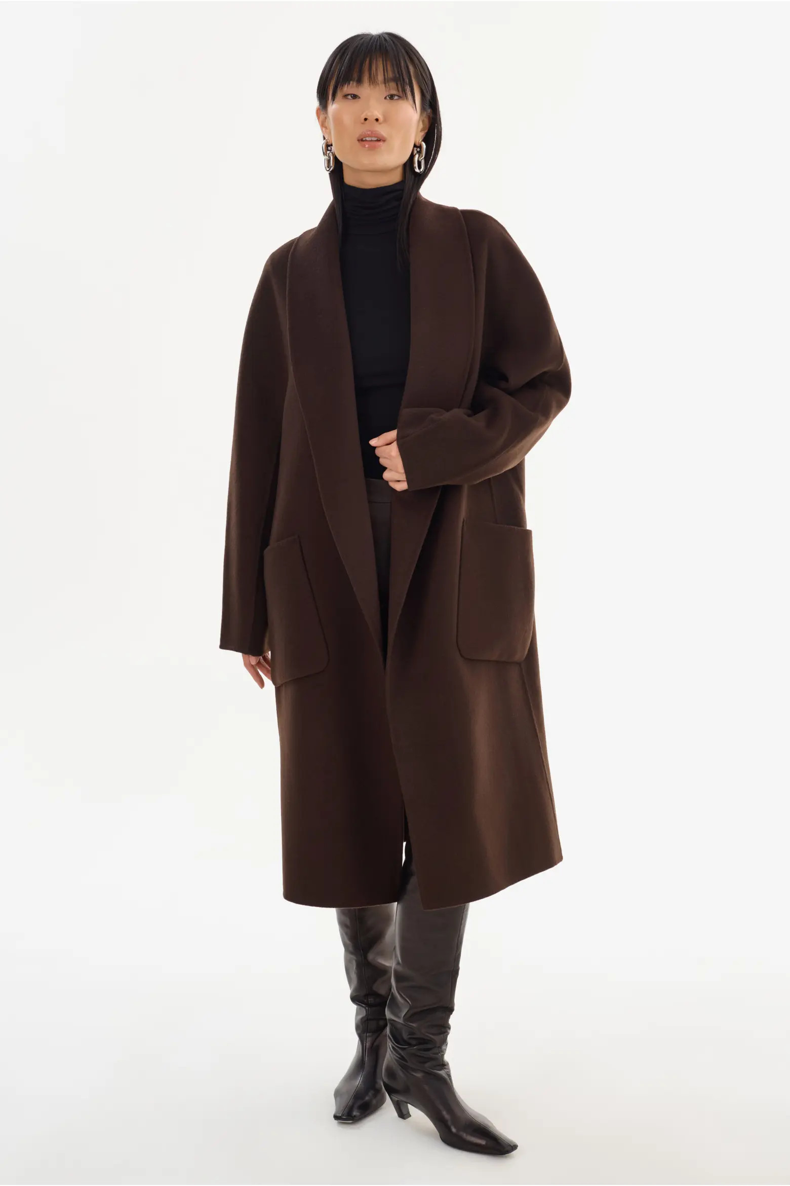 THARA | Shawl Collar Wool Coat (Women) | Nordstrom | Nordstrom