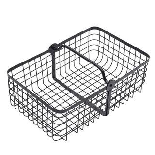 Gourmet Basics Black Metal Flip Grid 2 in 1-Basket | The Home Depot