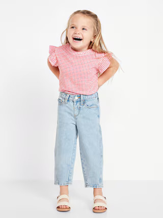 High-Waisted Barrel-Leg Jeans for Toddler Girls | Old Navy | Old Navy (US)