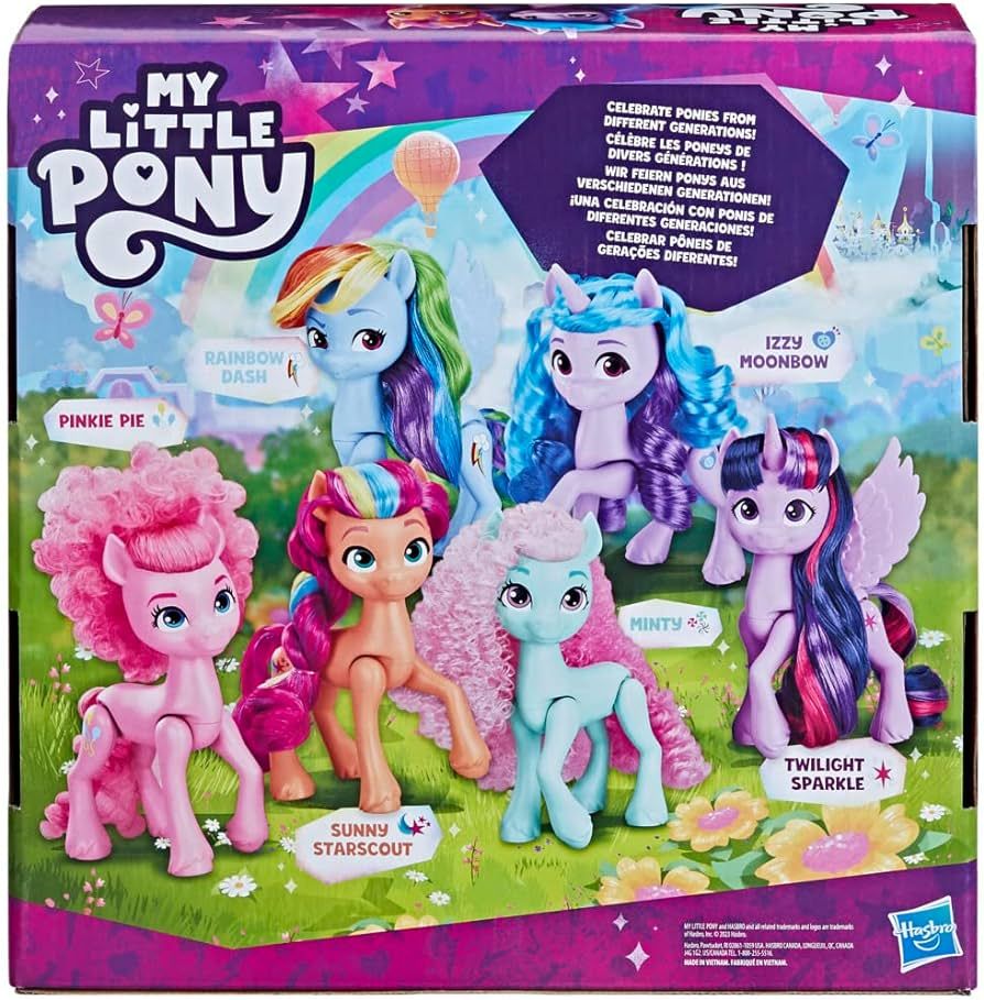 My Little Pony Dolls Rainbow Celebration, 6 Pony Figure Set, 5.5-Inch Dolls, Toys for 3 Year Old ... | Amazon (US)