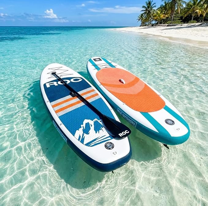 Roc Inflatable Stand Up Paddle Board with Premium SUP Paddle Board Accessories, Wide Stable Desig... | Amazon (US)